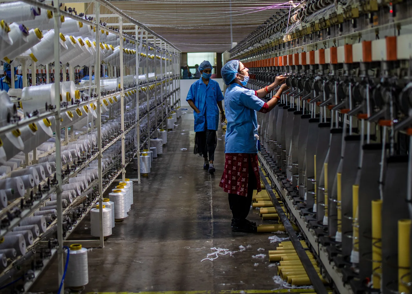 Textile mill production machinery and operators